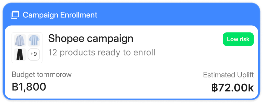 Campaign Enrollment action card